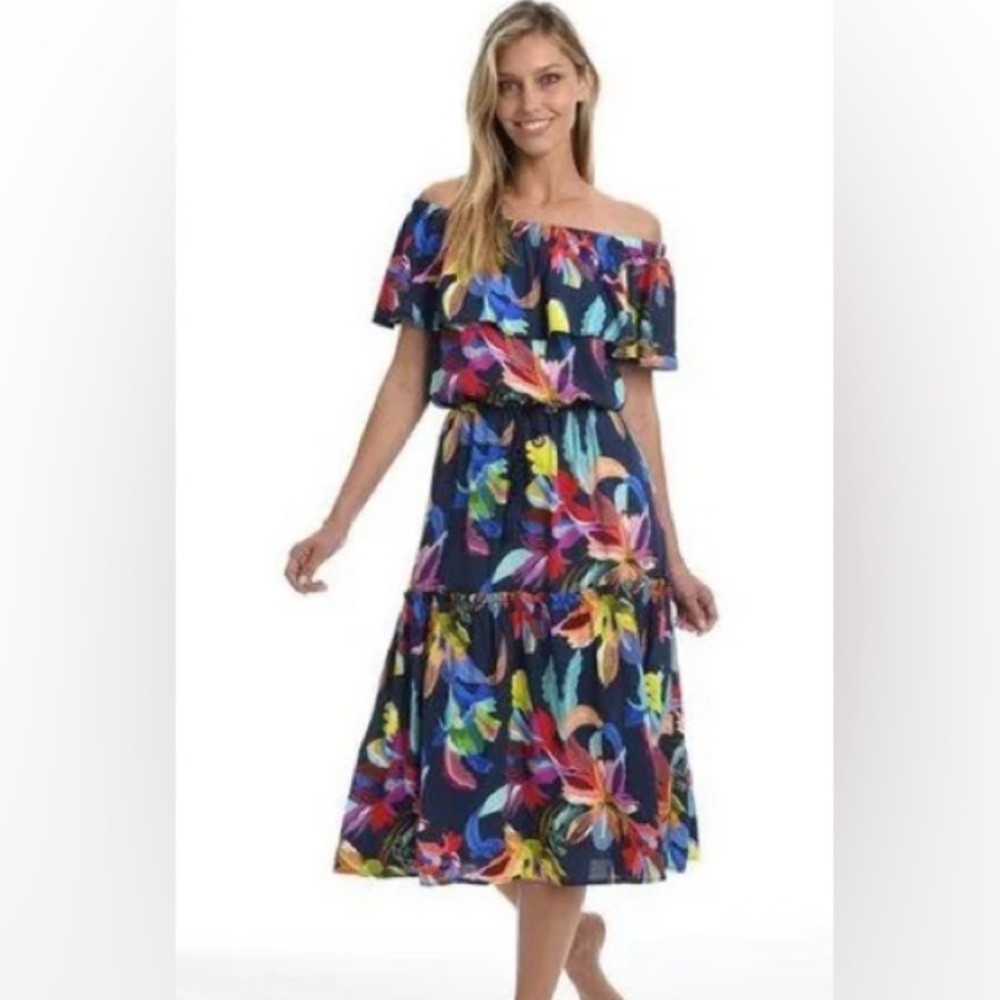 La Blanca swim line from Neiman’s By The Sea Tropical dress/coverup.